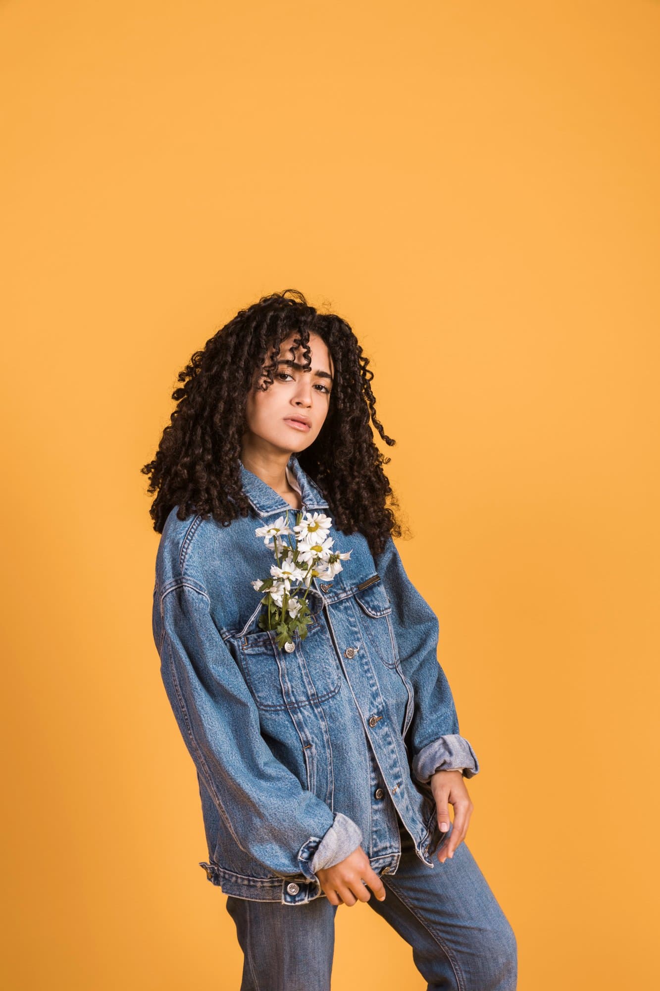 Flower in Denim Jacket